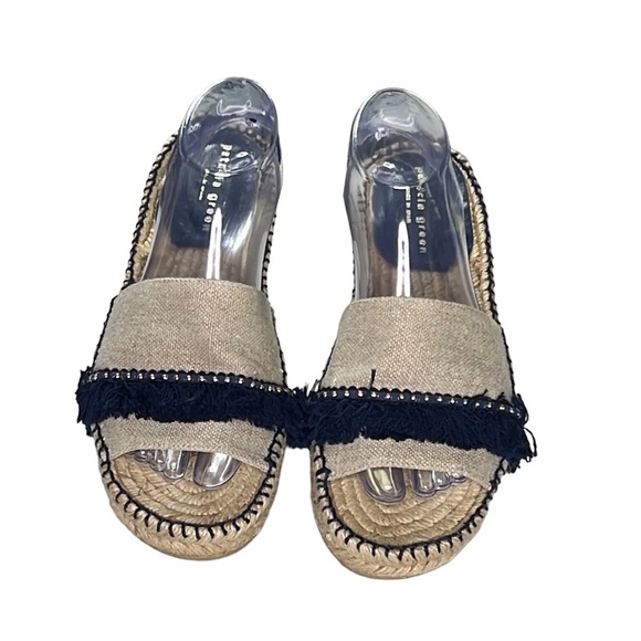 Patricia Green Linen Espadrille Slides - Picture 2 of 6